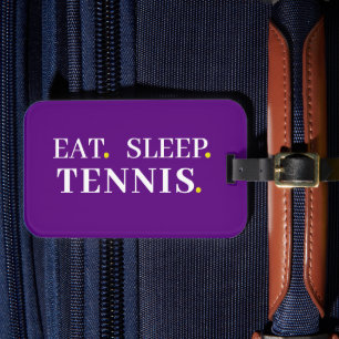 Eat Sleep Tennis Purple Luggage Tag