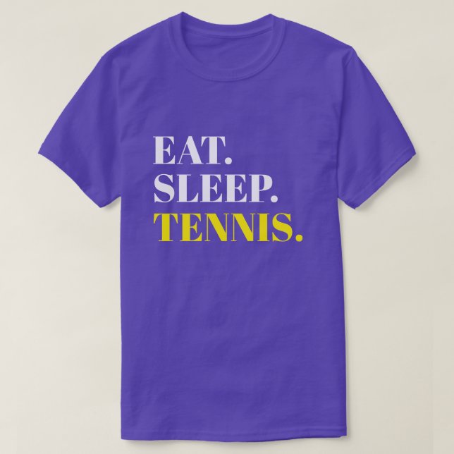 Eat Sleep Tennis Purple T-Shirt (Design Front)