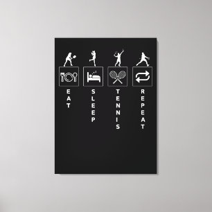 Eat Sleep Tennis Repeat Canvas Print