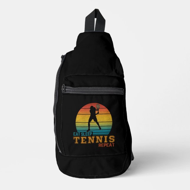 Eat Sleep Tennis Repeat Sling Bag (Front)