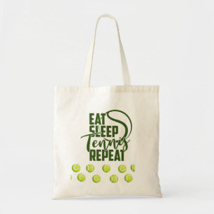 Eat Sleep  Tennis Repeat  with tennis balls  Tote Bag