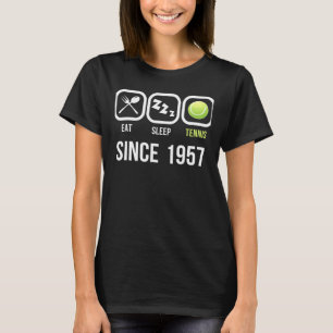 Eat Sleep Tennis Since 1957 61st Birthday Gif T-Shirt