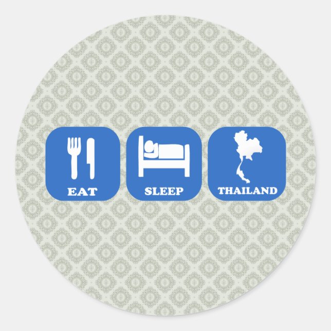 Eat Sleep Thailand Classic Round Sticker (Front)