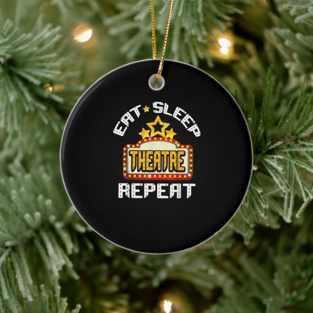 Eat Sleep Theatre Repeat Actor Actress Gift Ceramic Tree Decoration (Tree)