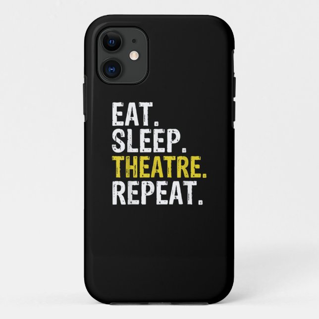 Eat Sleep Theatre Repeat Actor Gift Case-Mate iPhone Case (Back)