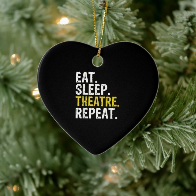 Eat Sleep Theatre Repeat Actor Gift Ceramic Tree Decoration (Tree)