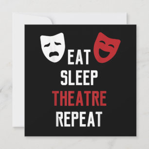 Eat Sleep Theatre Repeat Musical Thetre Gift Holiday Card