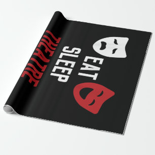 Eat Sleep Theatre Repeat Musical Thetre Gift Wrapping Paper