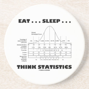 Eat ... Sleep ... Think Statistics (Bell Curve) Coaster