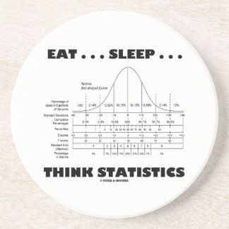 Eat ... Sleep ... Think Statistics (Bell Curve) Coaster