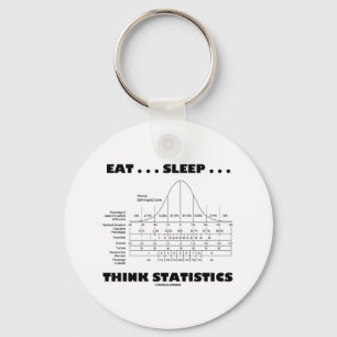 Eat ... Sleep ... Think Statistics (Bell Curve) Key Ring