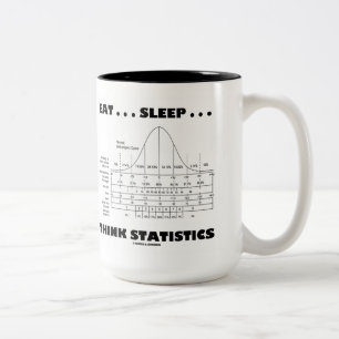 Eat ... Sleep ... Think Statistics (Bell Curve) Two-Tone Coffee Mug