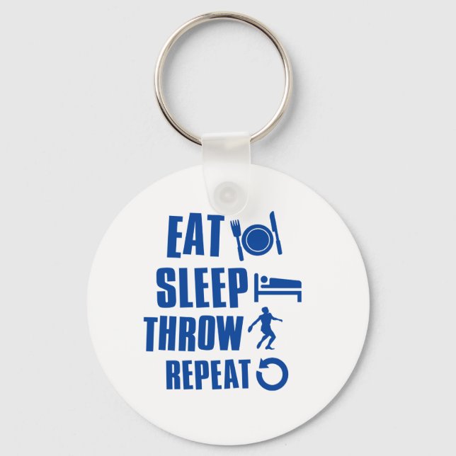 Eat sleep Throw Key Ring (Front)