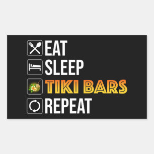 Eat. Sleep. Tiki Bars. Repeat Rectangular Sticker