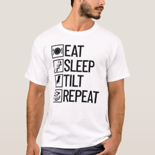 Eat Sleep Tilt Repeat Pinball Arcade Gamer Pinball T-Shirt