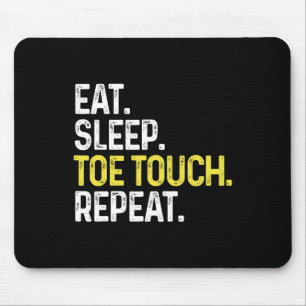 Eat Sleep Toe Touch Repeat Funny Cheerleading Chee Mouse Mat