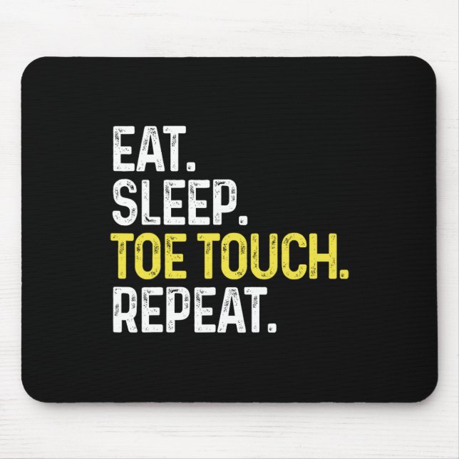 Eat Sleep Toe Touch Repeat Funny Cheerleading Chee Mouse Mat (Front)