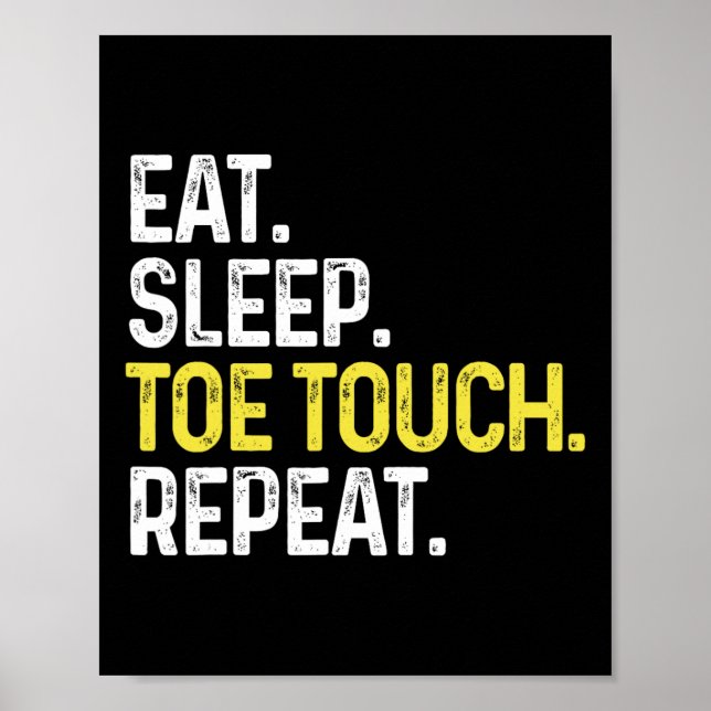 Eat Sleep Toe Touch Repeat Funny Cheerleading Chee Poster (Front)