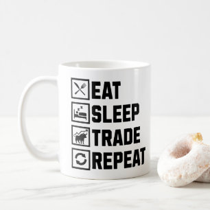 Eat Sleep Trade Repeat Funny Stock Market Trader Coffee Mug