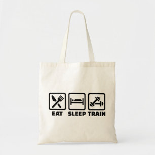 Eat Sleep Train Bodybuilding Tote Bag