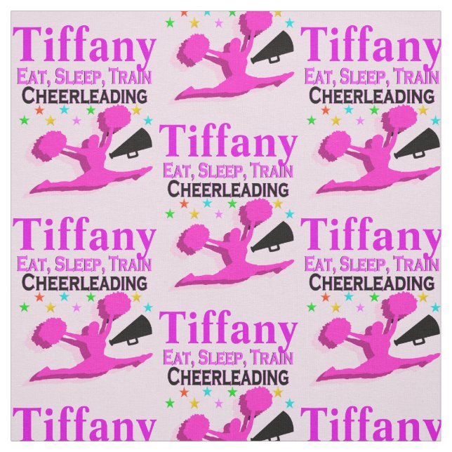 EAT, SLEEP, TRAIN CHEERLEADER PERSONALIZED FABRIC (Swatch)