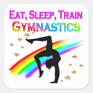 EAT, SLEEP, TRAIN CUSTOM GYMNASTICS STICKERS