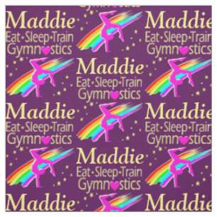EAT, SLEEP, TRAIN PERSONALIZED GYMNASTICS FABRIC