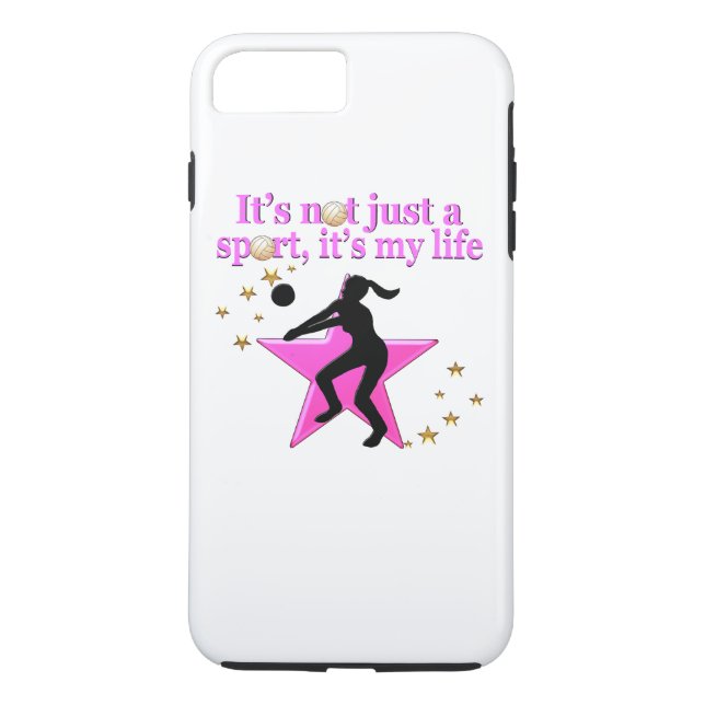 EAT, SLEEP, TRAIN, PINK VOLLEYBALL STAR DESIGN Case-Mate iPhone CASE (Back)