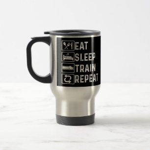 Eat Sleep Train Repeat Diesel Train Railroad Lover Travel Mug