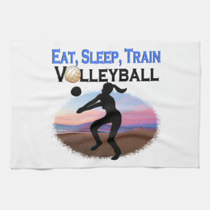 EAT, SLEEP, TRAIN VOLLEYBALL TEA TOWEL