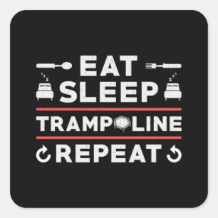 Eat Sleep Trampoline Repeat Gymnast Trampolining Square Sticker