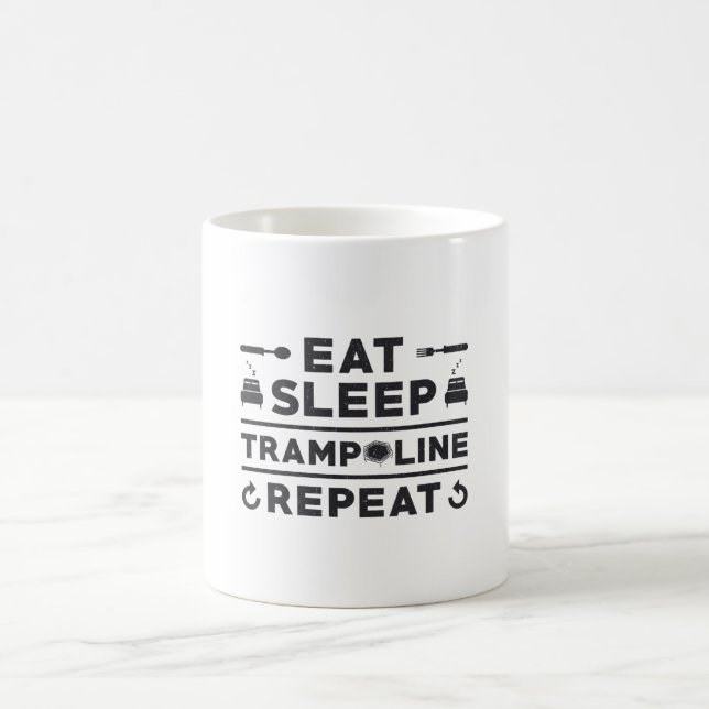 Eat Sleep Trampoline Repeat Trampolining Gymnast Coffee Mug (Center)