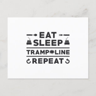 Eat Sleep Trampoline Repeat Trampolining Gymnast Postcard