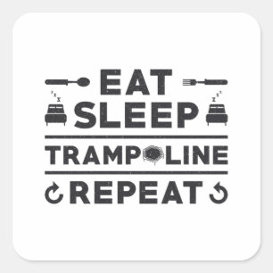 Eat Sleep Trampoline Repeat Trampolining Gymnast Square Sticker