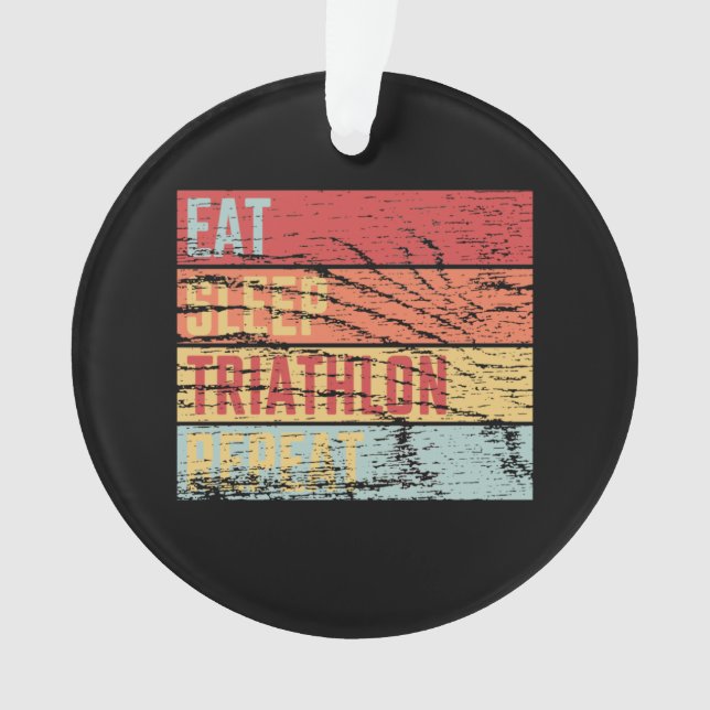 Eat Sleep Triathlon Repeat Ornament (Front)