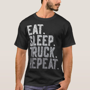 Eat Sleep Truck Repeat Funny Trucker Driver Vintag T-Shirt