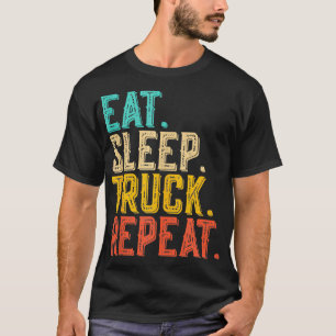 Eat Sleep Truck Repeat Funny Trucker Driver Vintag T-Shirt