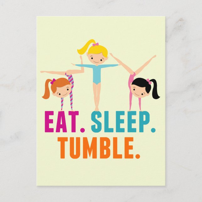 Eat Sleep Tumble Gymnastics Postcard (Front)