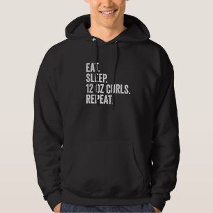 Eat Sleep Twelve Ounce Curls Repeat Funny Beer Hoodie