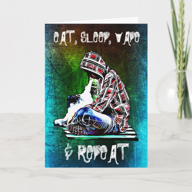 Eat, Sleep, Vape and Have a Happy Birthday Card (Front)