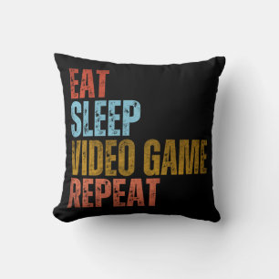 EAT SLEEP VIDEO GAME REPEAT CUSHION