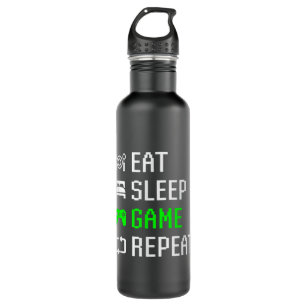 Eat Sleep Video Game Repeat Funny Gamer Gaming 710 Ml Water Bottle