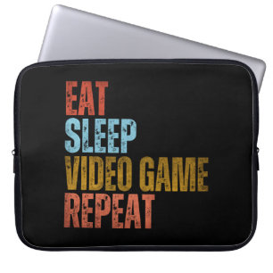 EAT SLEEP VIDEO GAME REPEAT LAPTOP SLEEVE