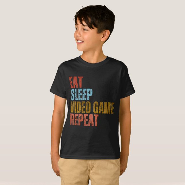 EAT SLEEP VIDEO GAME REPEAT T-Shirt (Front Full)