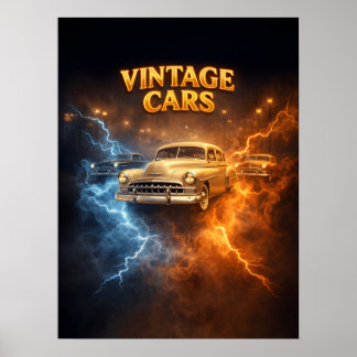 Eat Sleep Vintage Cars Poster