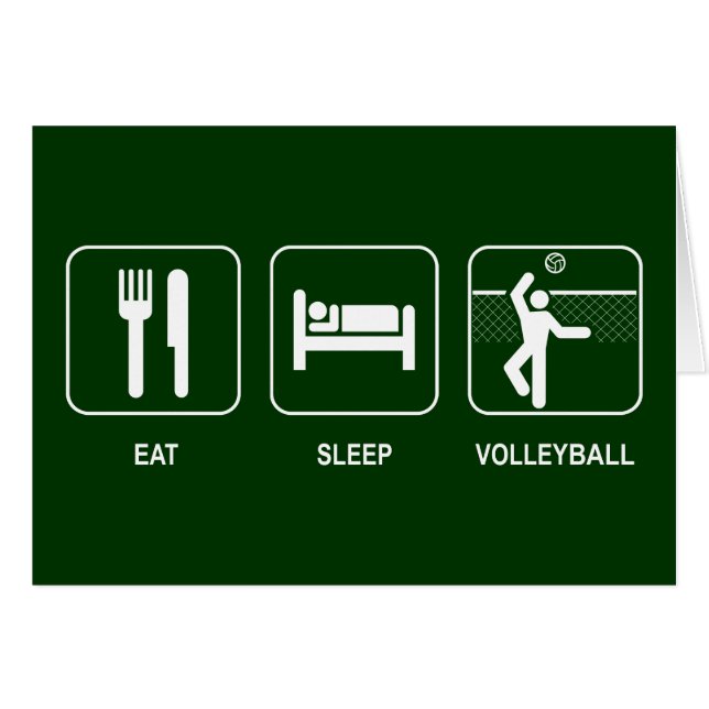 Eat Sleep Volleyball Card (Front Horizontal)