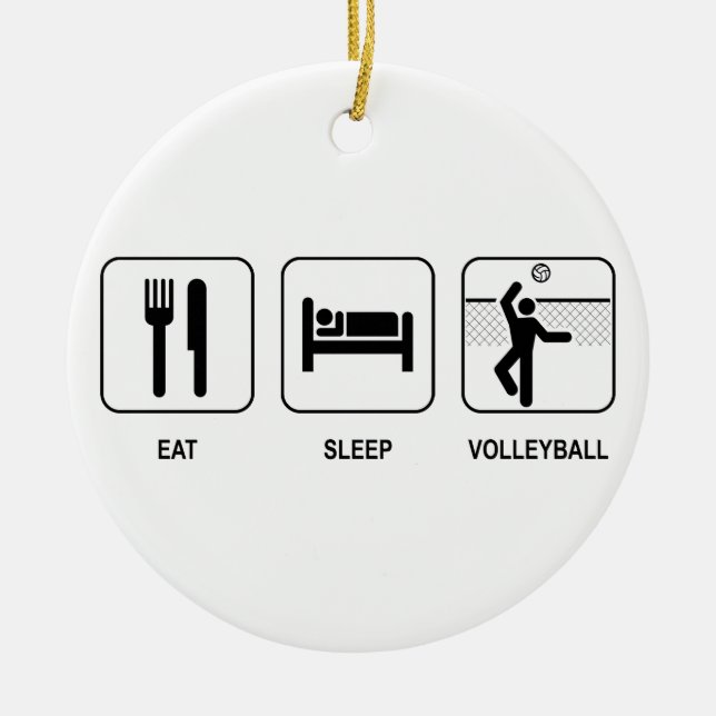 Eat Sleep Volleyball Ornament (Front)