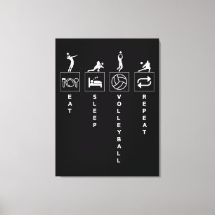 Eat Sleep Volleyball Repeat Canvas Print