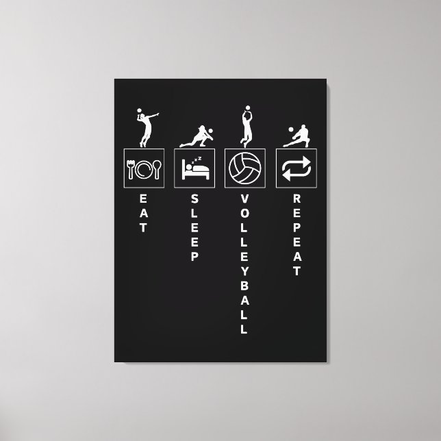 Eat Sleep Volleyball Repeat Canvas Print (Front)