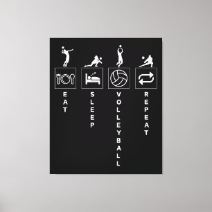 Eat Sleep Volleyball Repeat Canvas Print